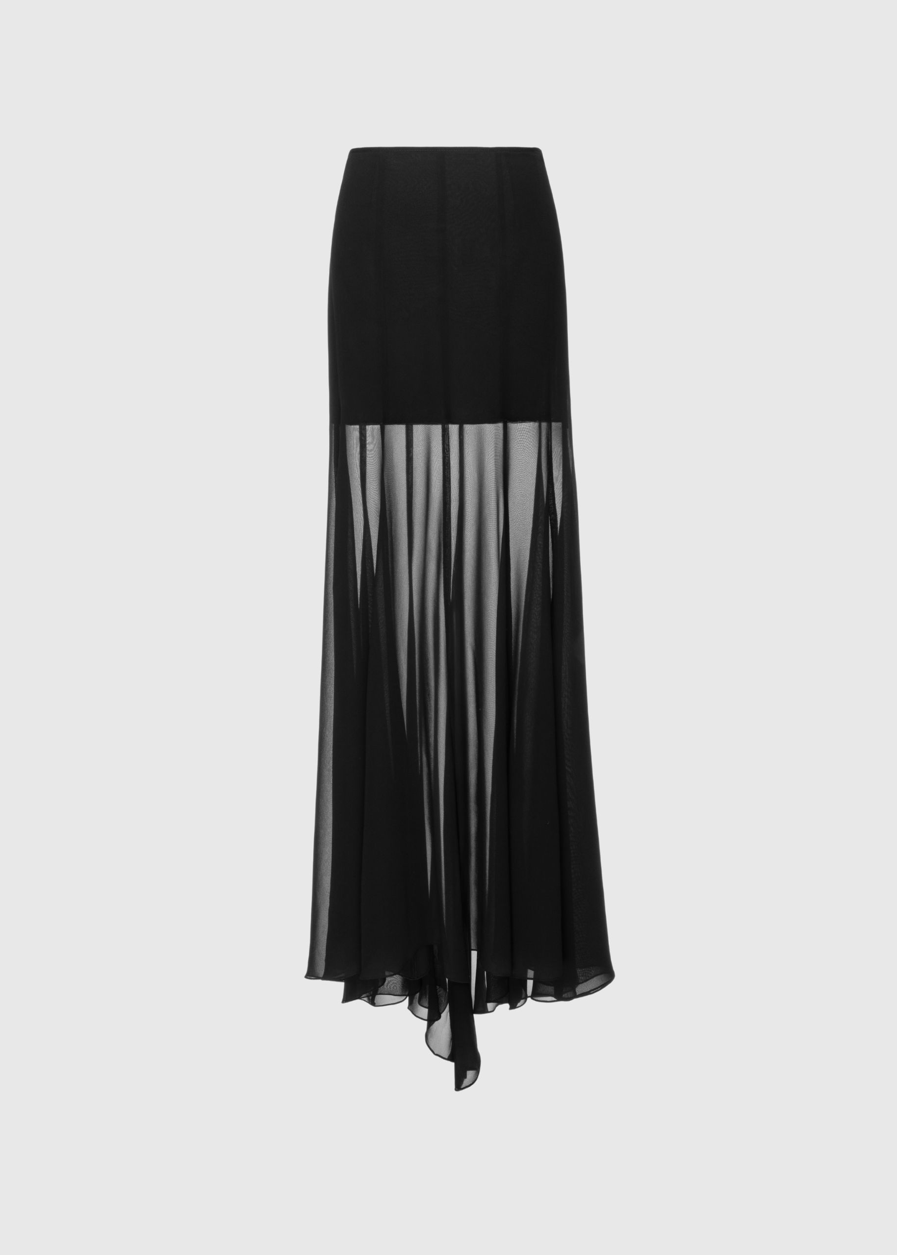 Maxi silk chiffon skirt