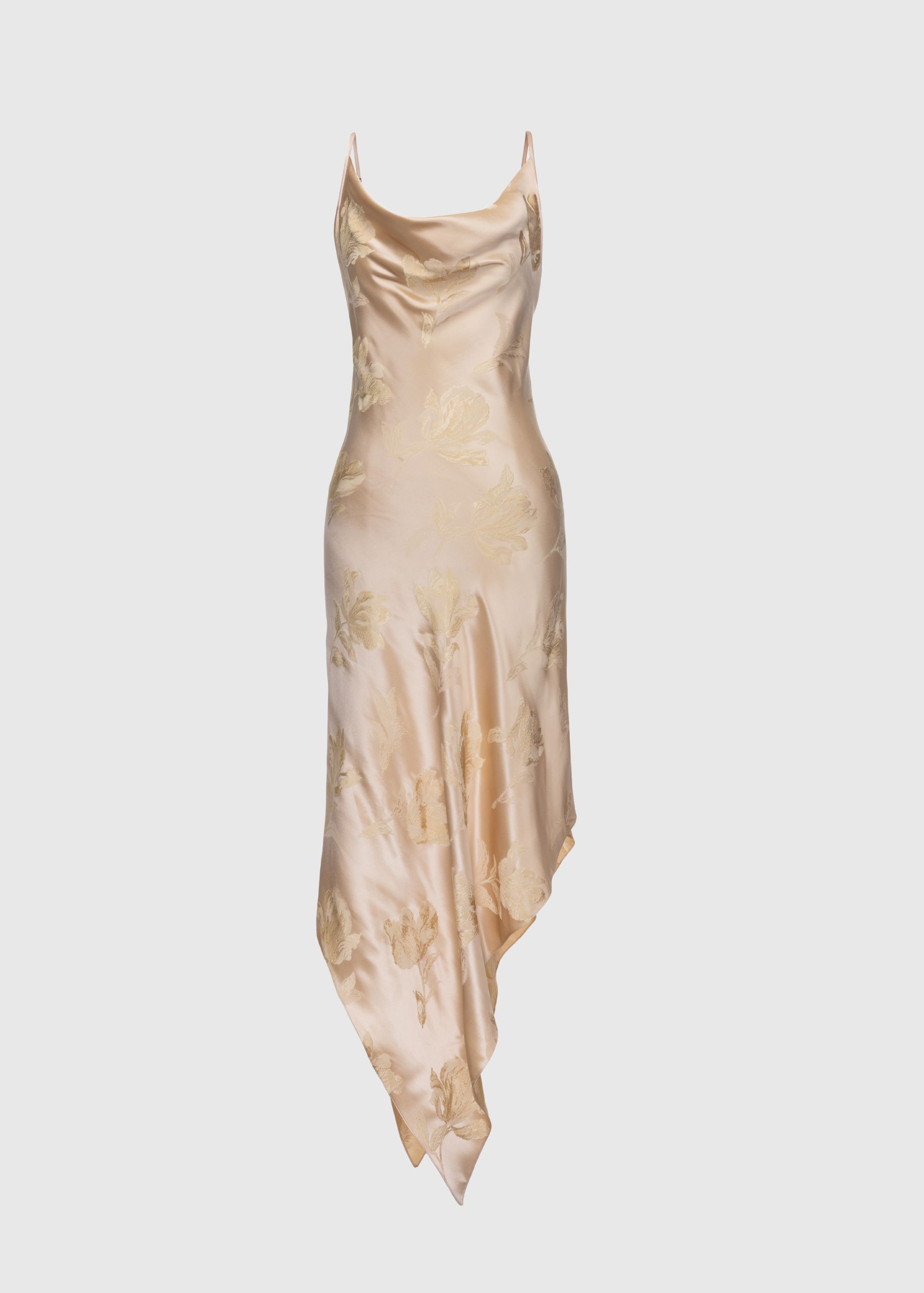 Jacquard bias cowl slip dress