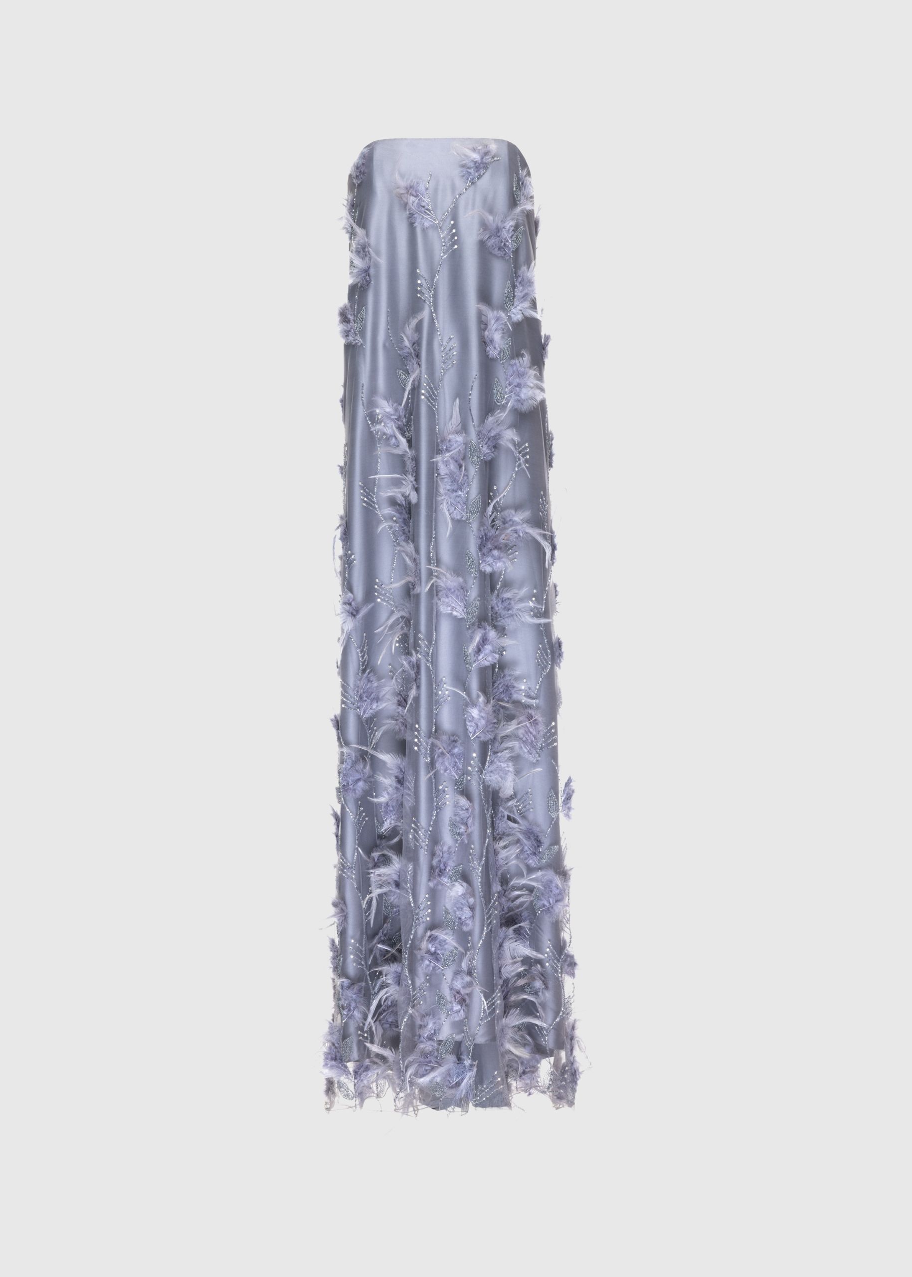 Plumed column gown