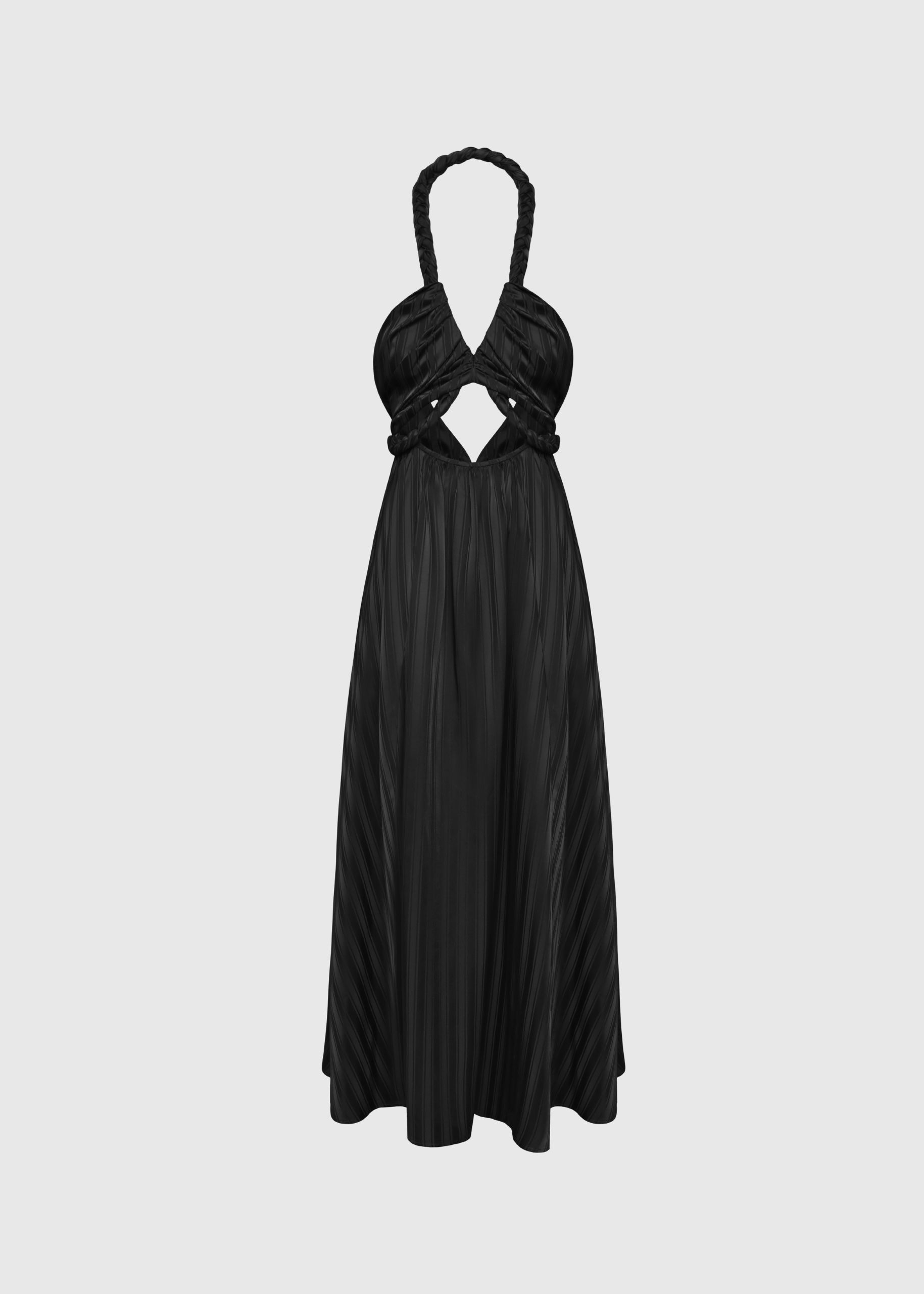 Striped jacquard braid dress