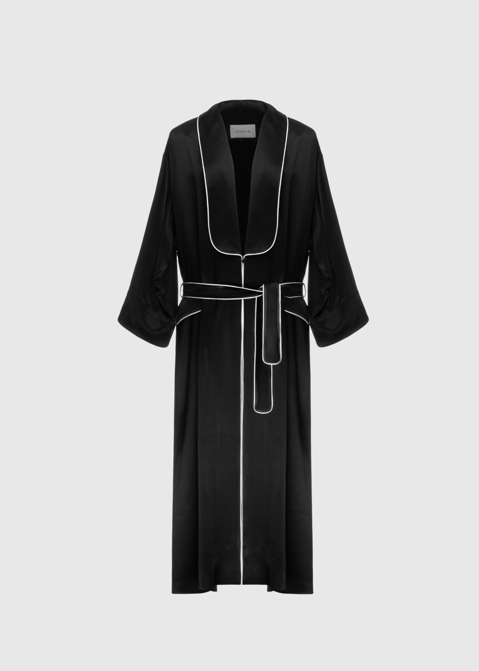 Piped viscose robe