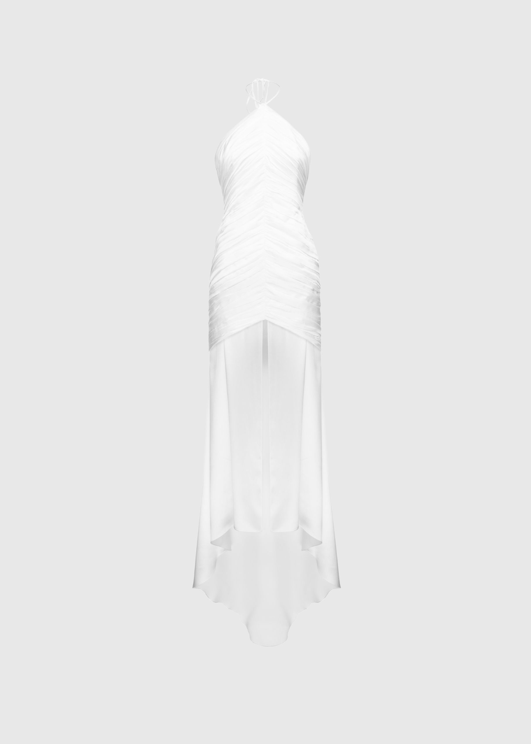 Pleated halter gown