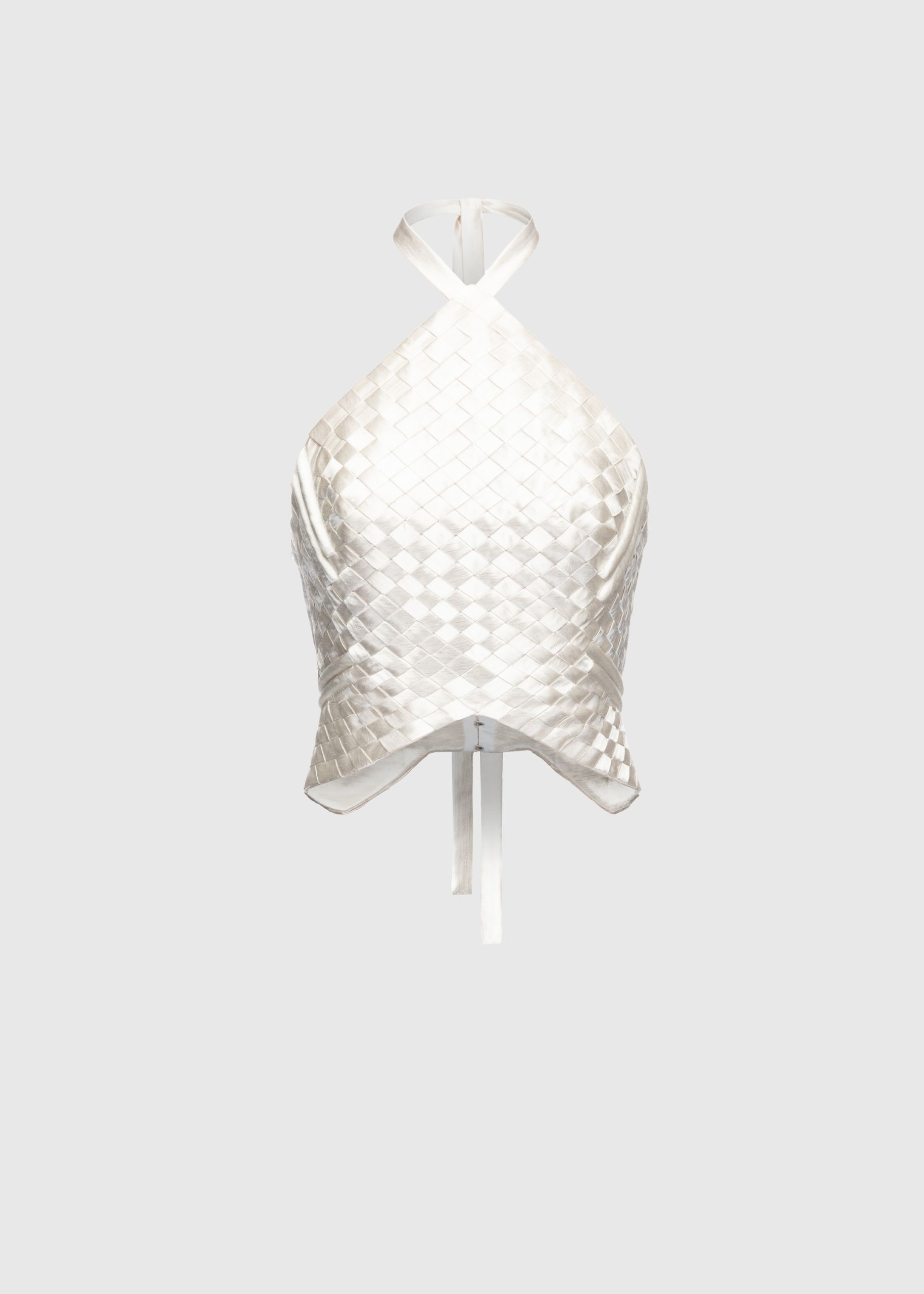 Woven halter neck top
