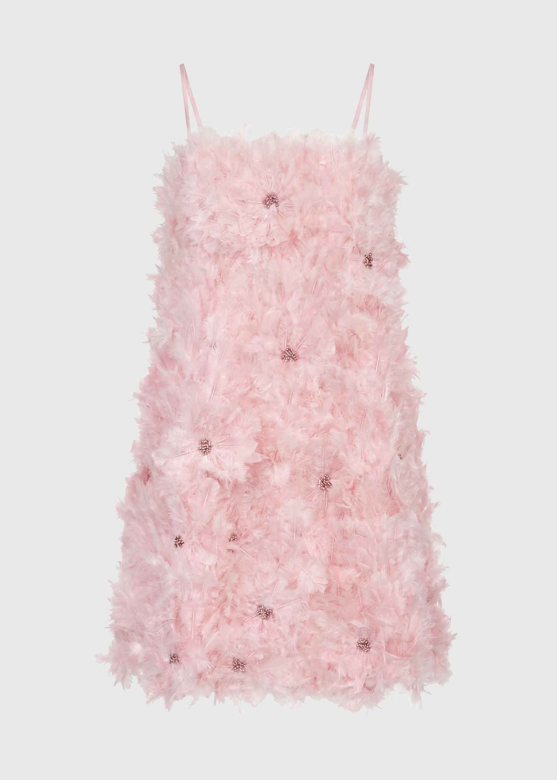 Feathered shift dress