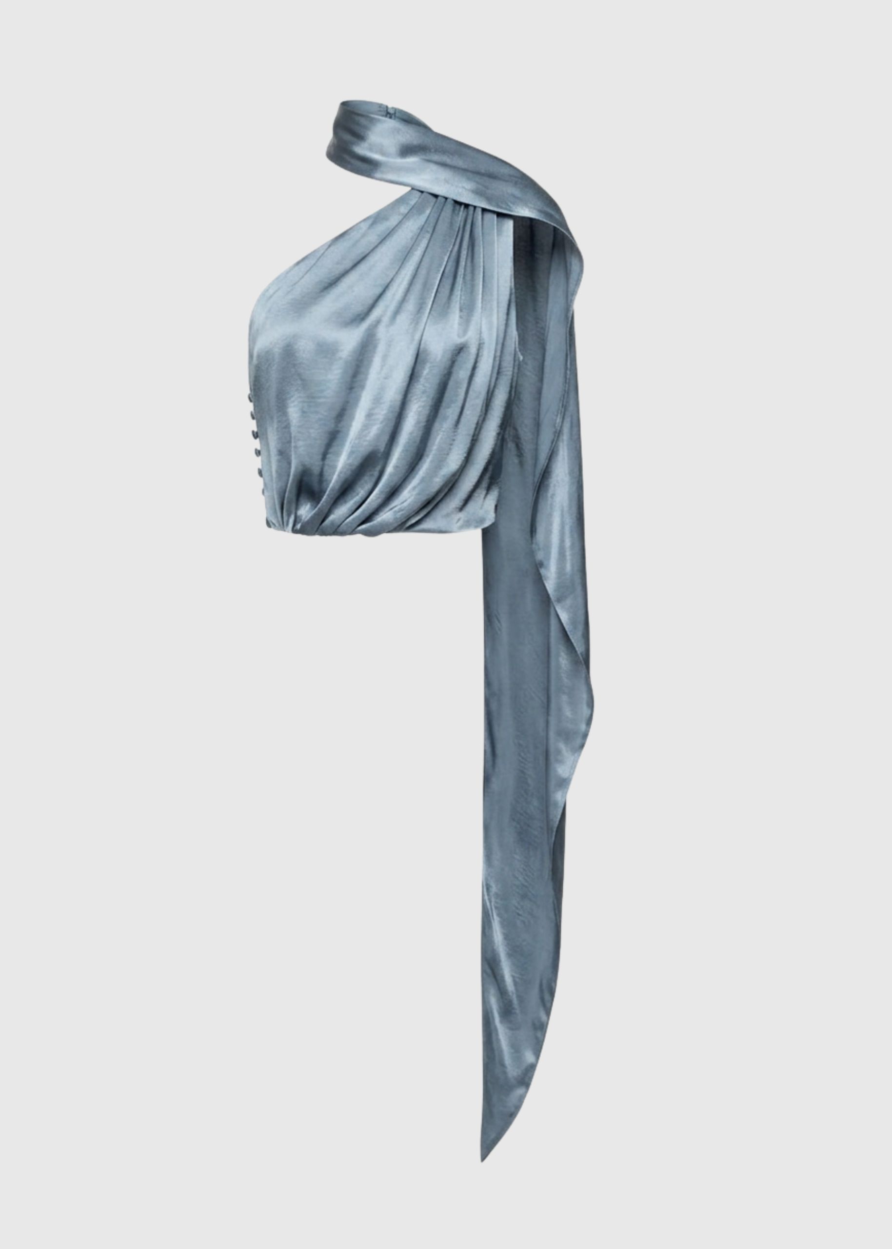 Draped scarf blouse