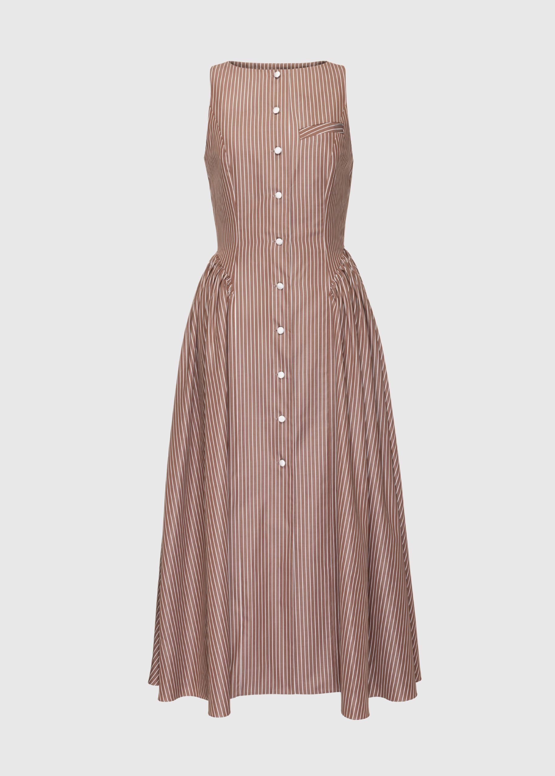 Striped poplin dress