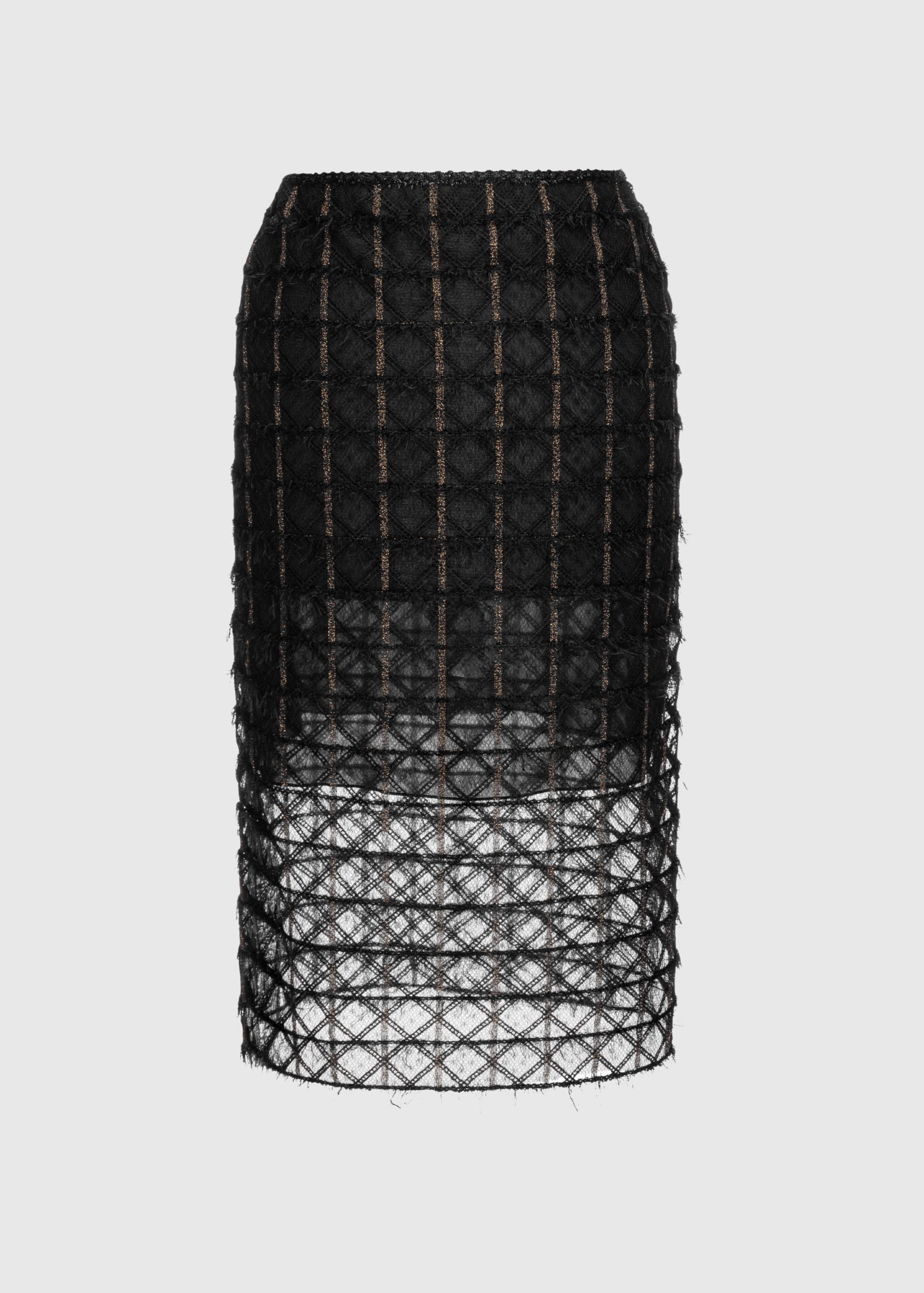 Net lace pencil skirt