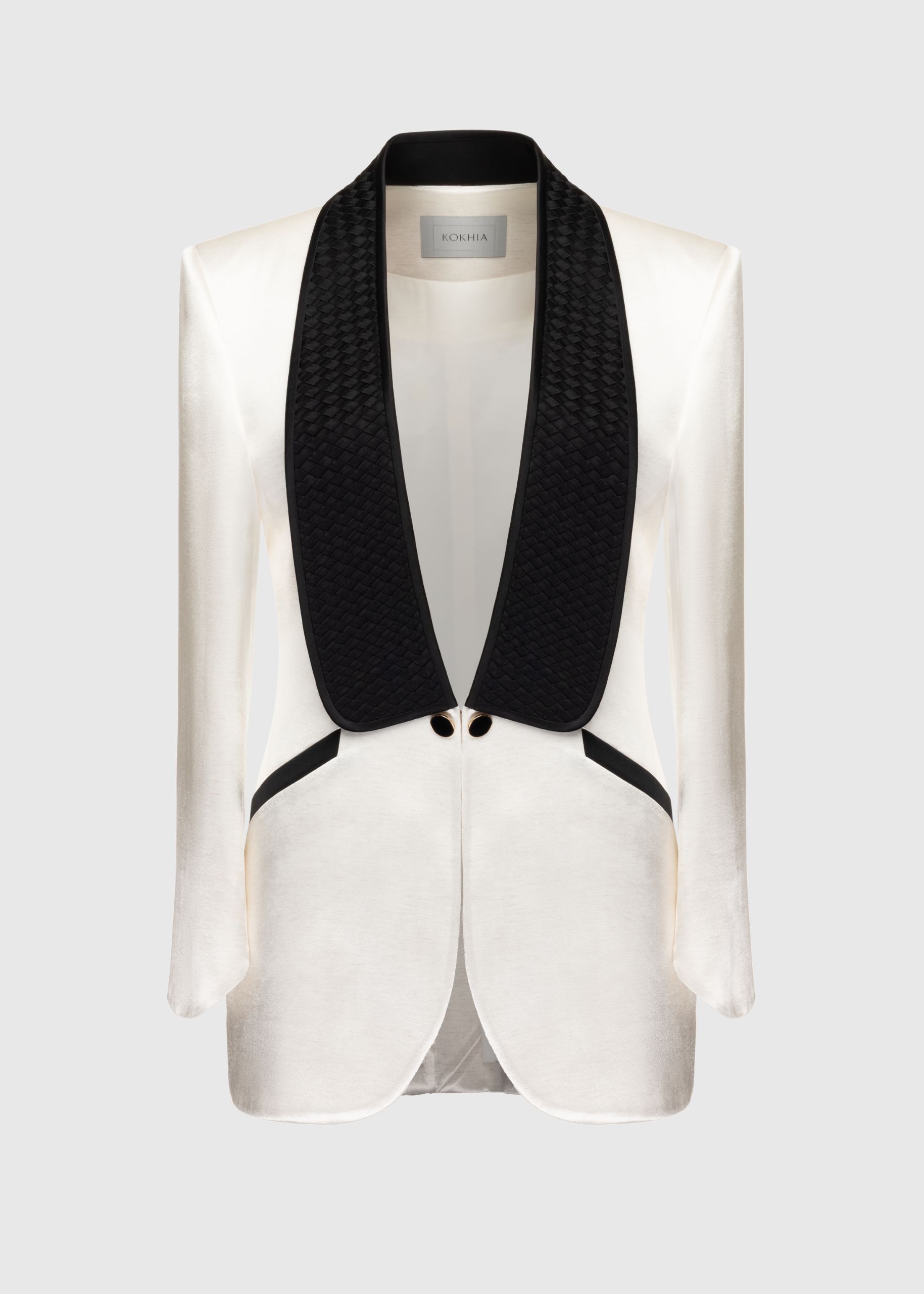 Signature woven collar blazer