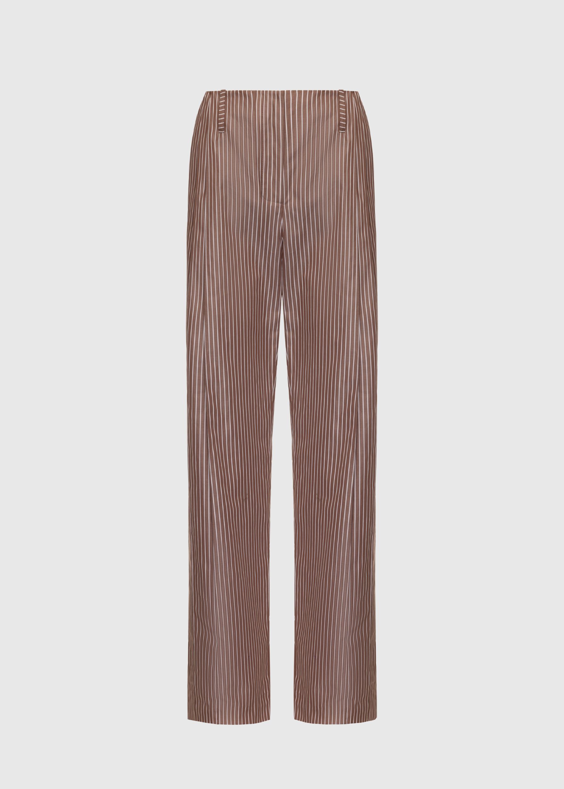 Striped poplin trouser